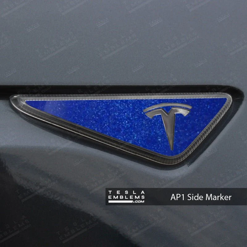 3M Deep Blue Metallic Tesla Autopilot Camera Side Marker Decals (2pcs) - Image 3