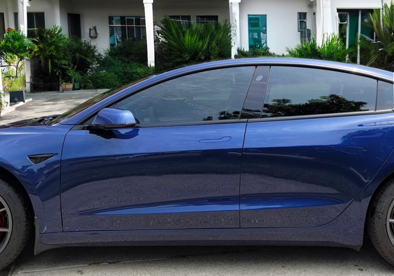 3M Deep Blue Metallic Tesla Emblem Decals (Front + Back) | Model S - Image 5