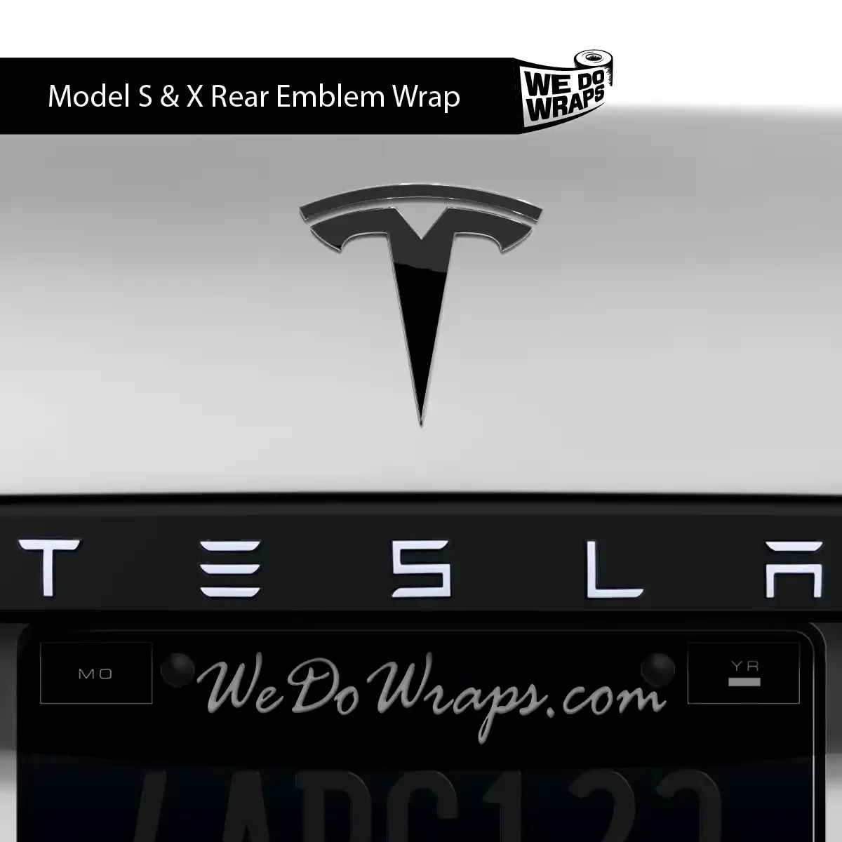 3M Gloss Black Tesla Emblem Decals (Front + Back) | Model X - Image 4