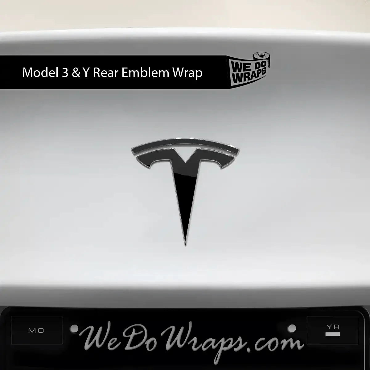 3M Gloss Black Tesla Emblem Decals (Front + Back) | Model Y - Image 3
