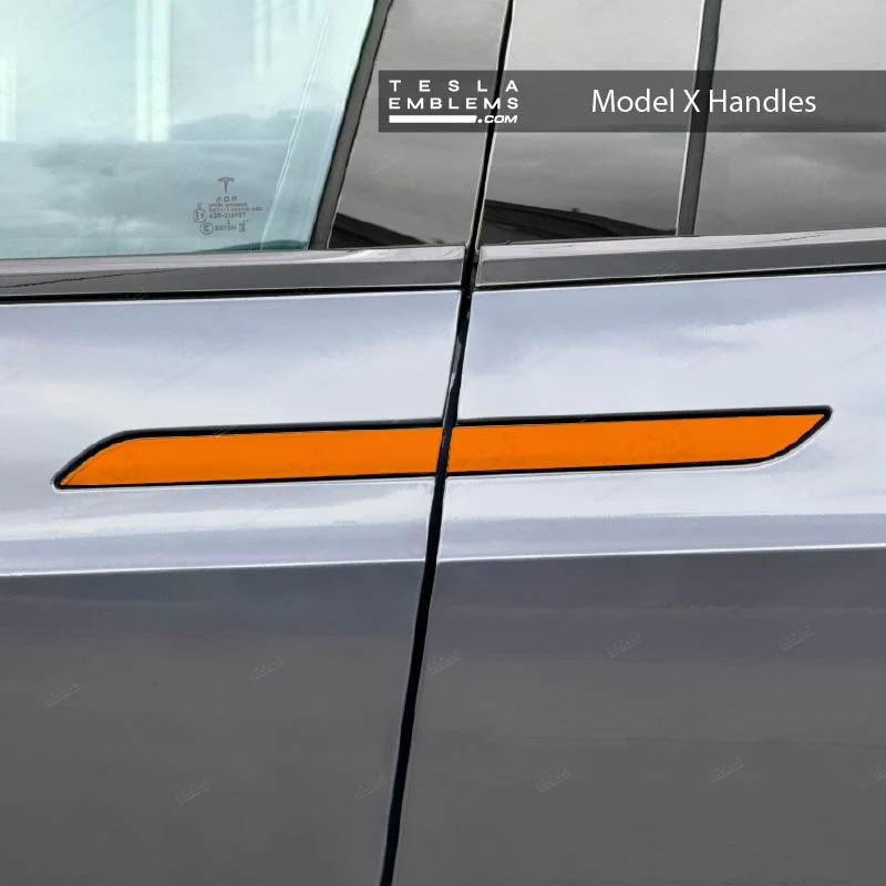 3M Gloss Deep Orange Tesla Door Handle Decals (4pcs) - Image 3