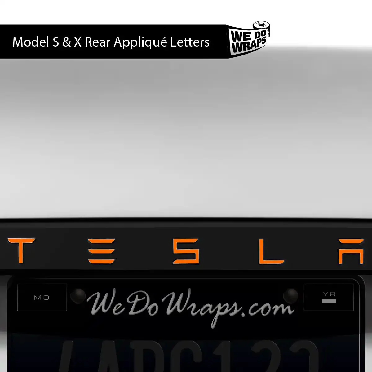 3M Gloss Deep Orange Tesla Emblem Decals (Front + Back) | Model S - Image 3