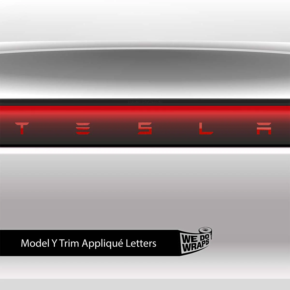 3M Gloss Dragon Fire Red Tesla Emblem Decals (Front + Back) | Model Y - Image 4