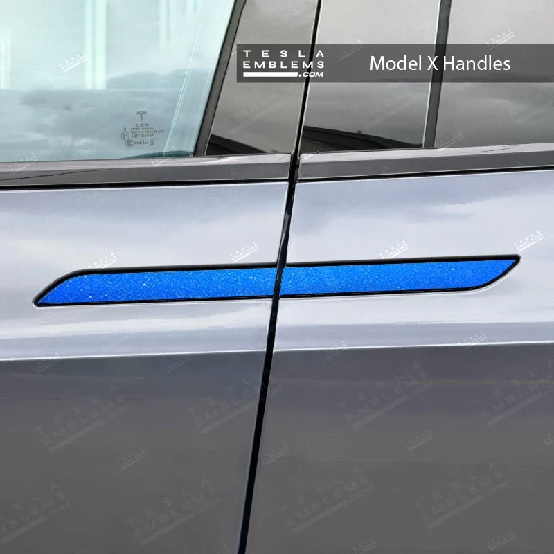 3M Gloss Fire Blue Tesla Door Handle Decals (4pcs) - Image 3