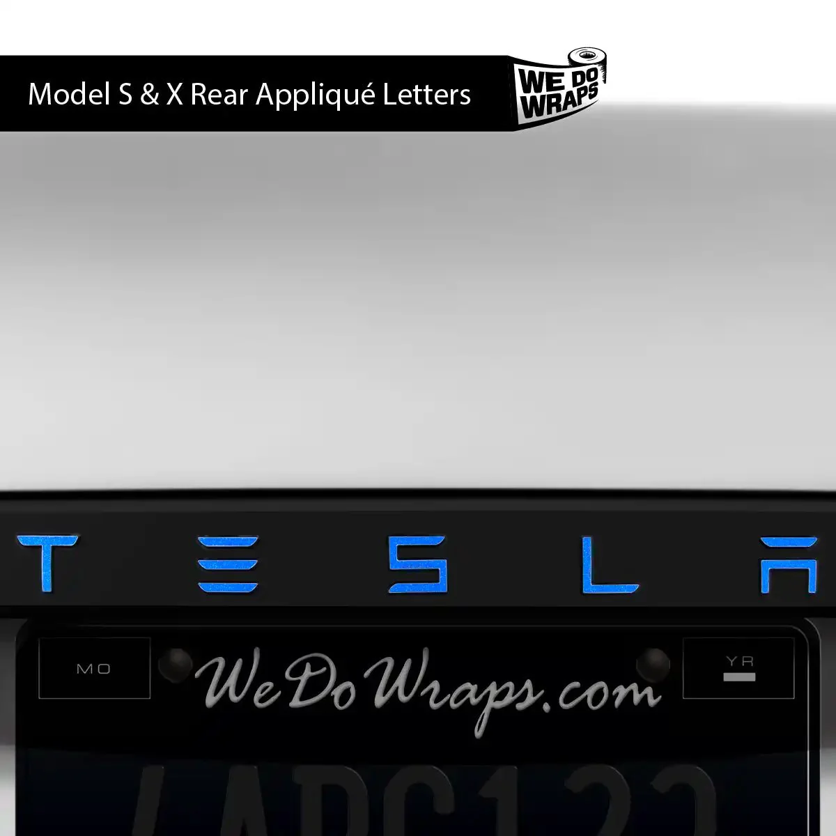 3M Gloss Fire Blue Tesla Emblem Decals (Front + Back) | Model X - Image 3