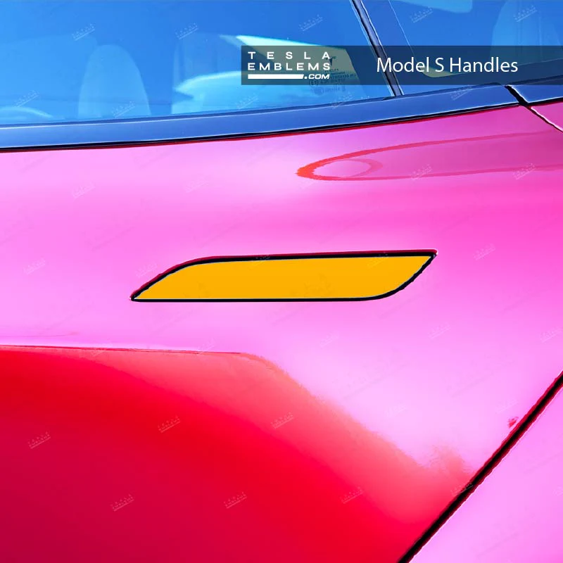 3M Gloss Sunflower Yellow Tesla Door Handle Decals (4pcs) - Image 2