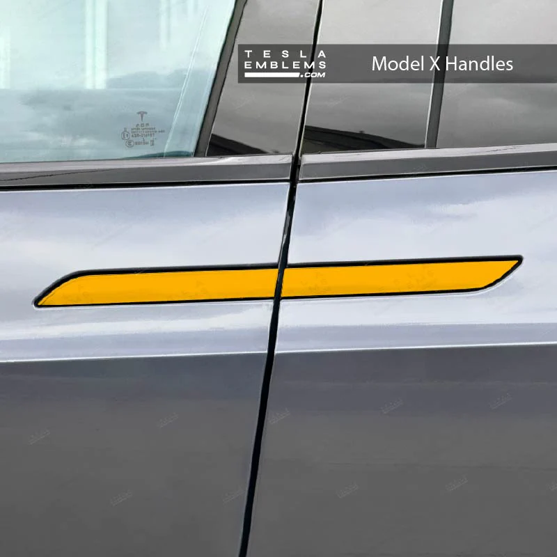 3M Gloss Sunflower Yellow Tesla Door Handle Decals (4pcs) - Image 3