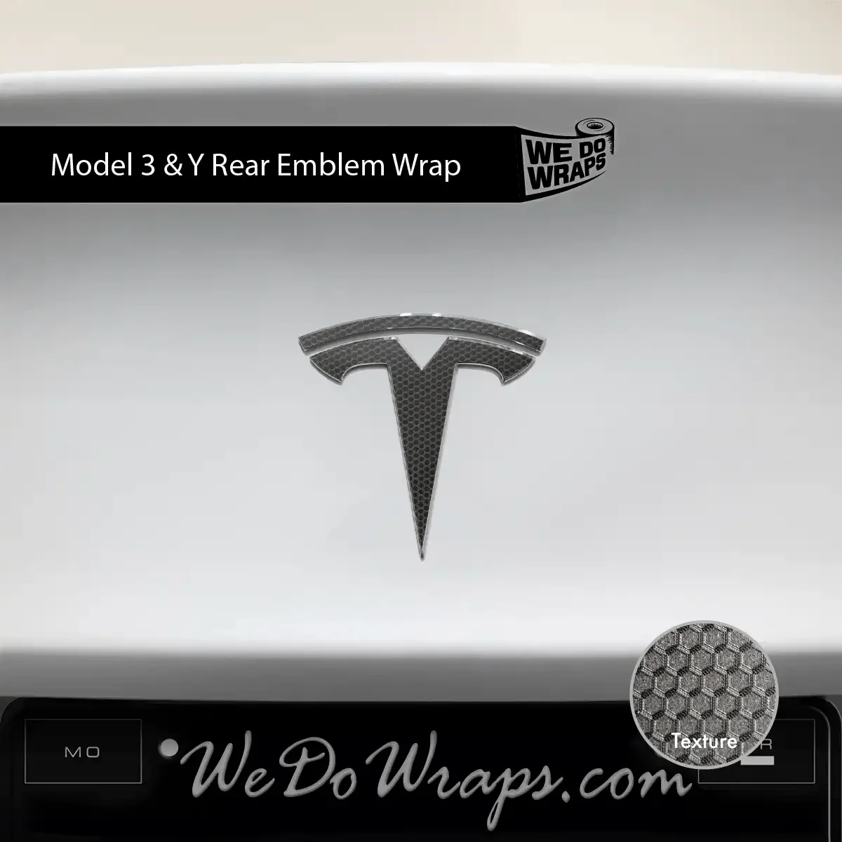 3M Matrix Black Tesla Emblem Decals (Front + Back) | Model Y - Image 3