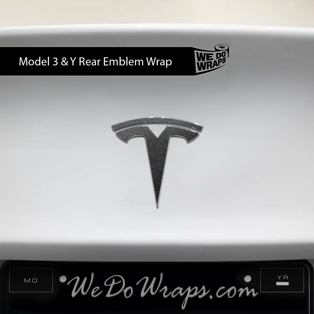 3M Matte Black Metallic Tesla Emblem Decals (Front + Back) | Model 3 - Image 3