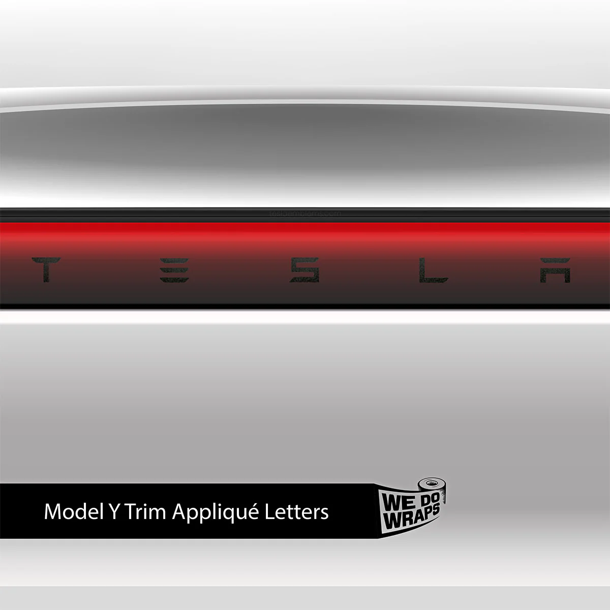 3M Matte Black Metallic Tesla Emblem Decals (Front + Back) | Model Y - Image 4