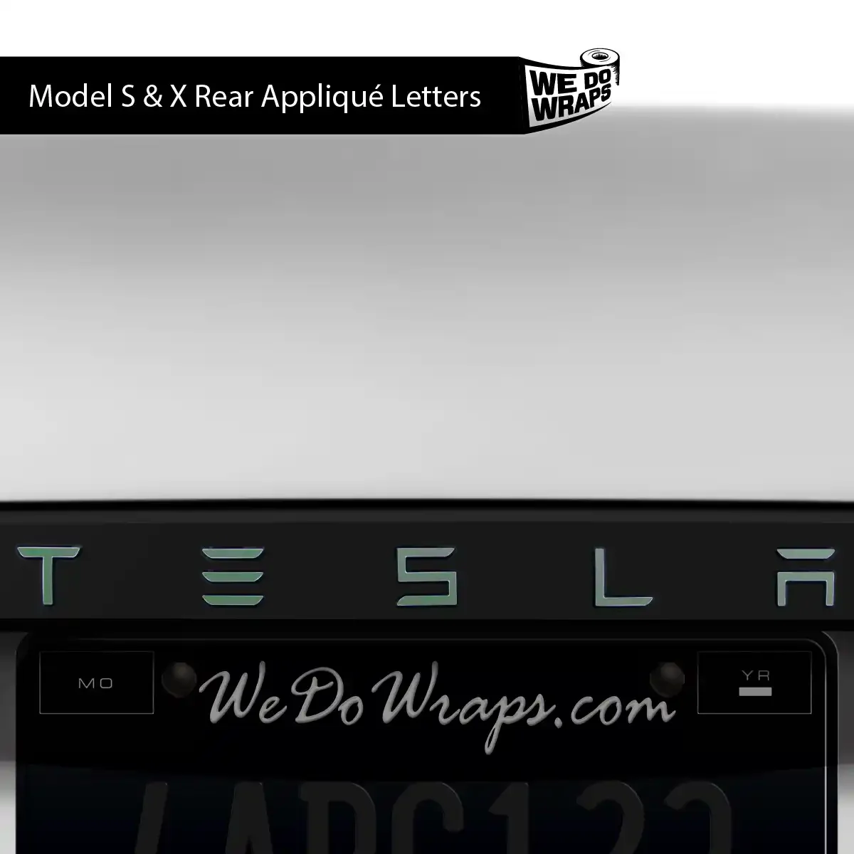 3M Matte Military Green Tesla Emblem Decals (Front + Back) | Model X - Image 3