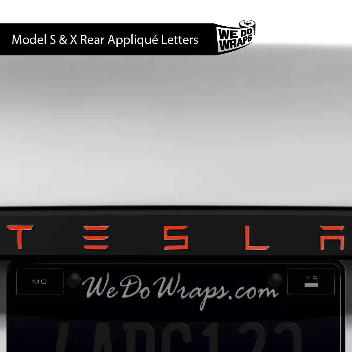 3M Matte Red Tesla Emblem Decals (Front + Back) | Model X - Image 3