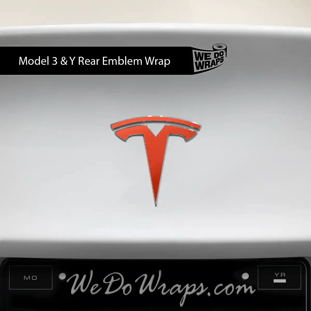 3M Matte Red Tesla Emblem Decals (Front + Back) | Model Y - Image 3