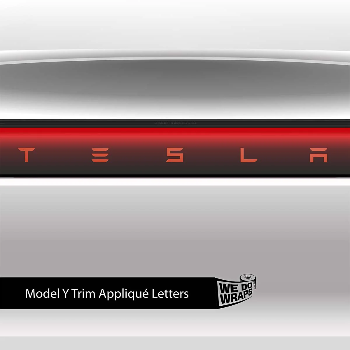 3M Matte Red Tesla Emblem Decals (Front + Back) | Model Y - Image 4