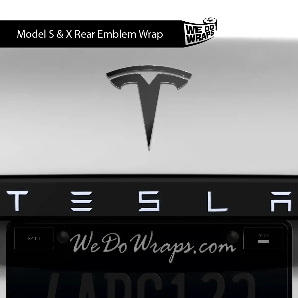 3M Satin Black Tesla Emblem Decals (Front + Back) | Model S - Image 4
