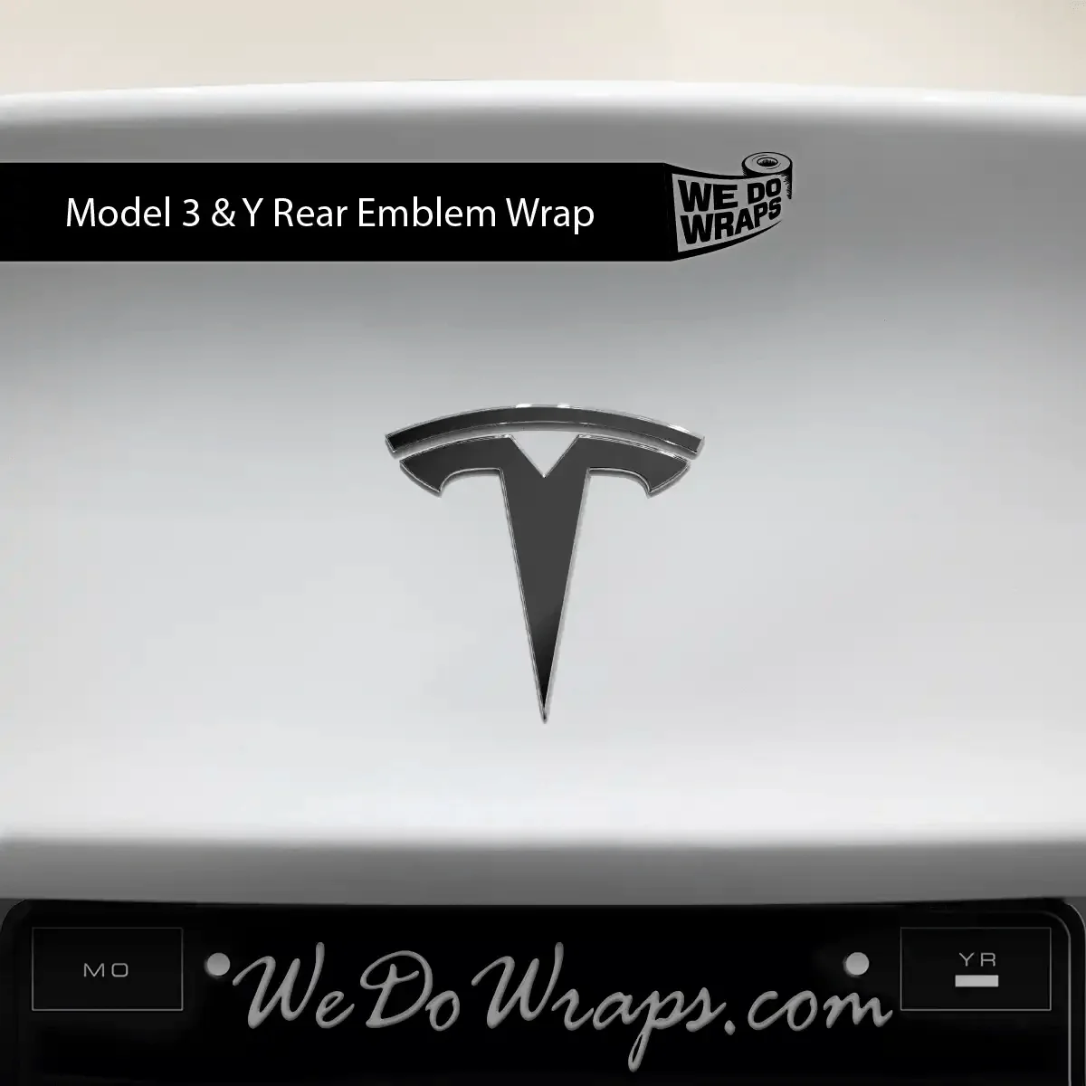 3M Satin Black Tesla Emblem Decals (Front + Back) | Model 3 - Image 3