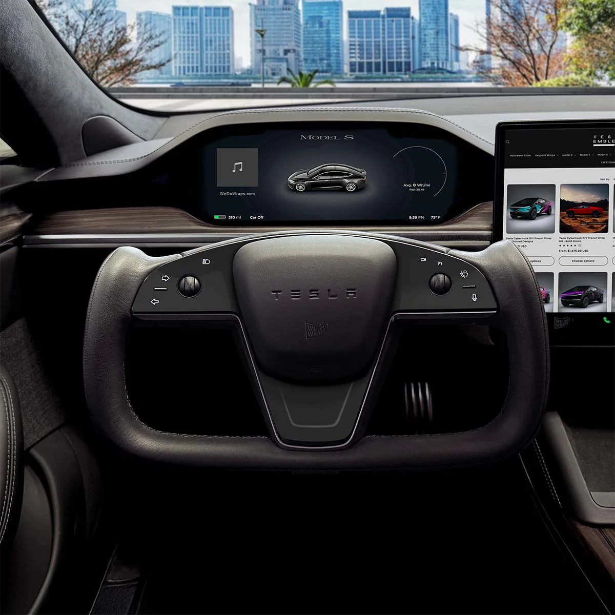 3M Satin Black Tesla Steering Wheel Trim Decal Kit (3pcs) | MS Feb 2021+ - Image 5