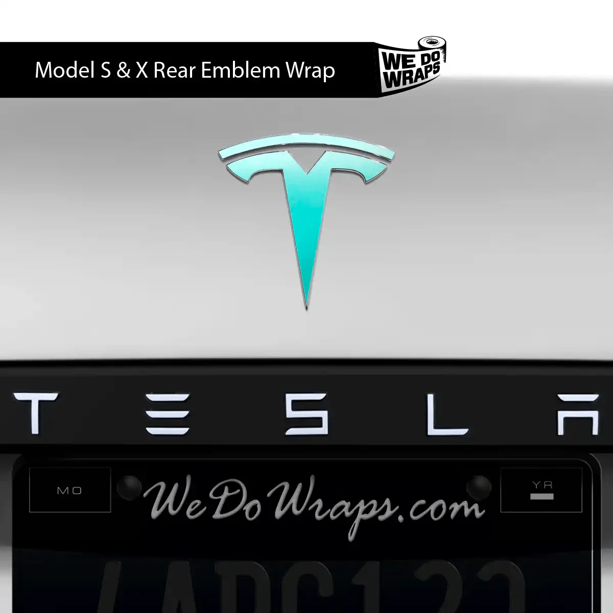 3M Satin Key West Tesla Emblem Decals (Front + Back) | Model S - Image 4
