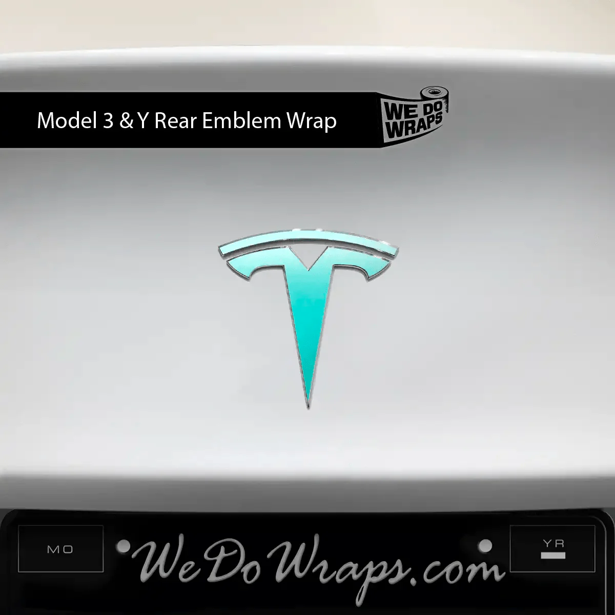3M Satin Key West Tesla Emblem Decals (Front + Back) | Model 3 - Image 3