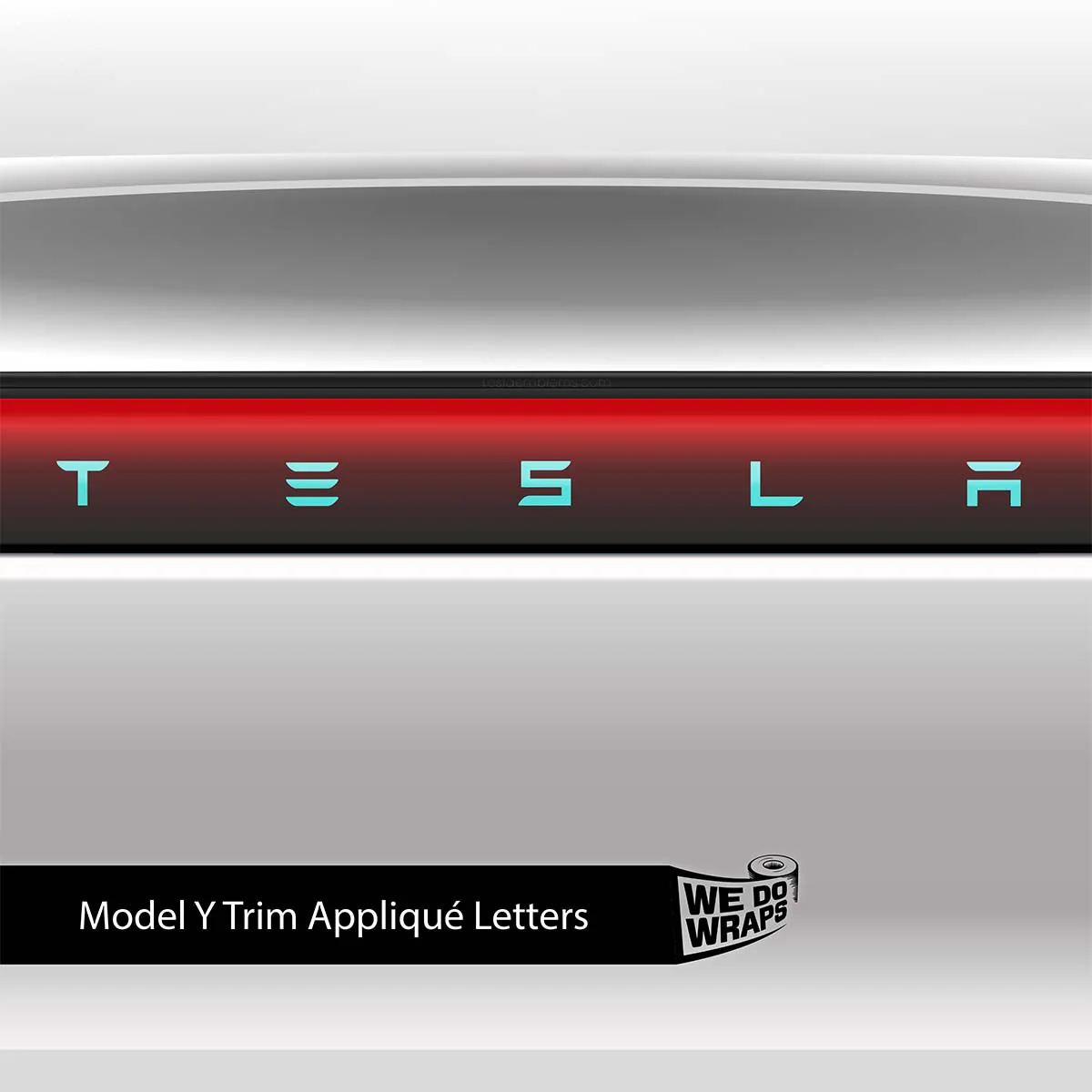 3M Satin Key West Tesla Emblem Decals (Front + Back) | Model Y - Image 4