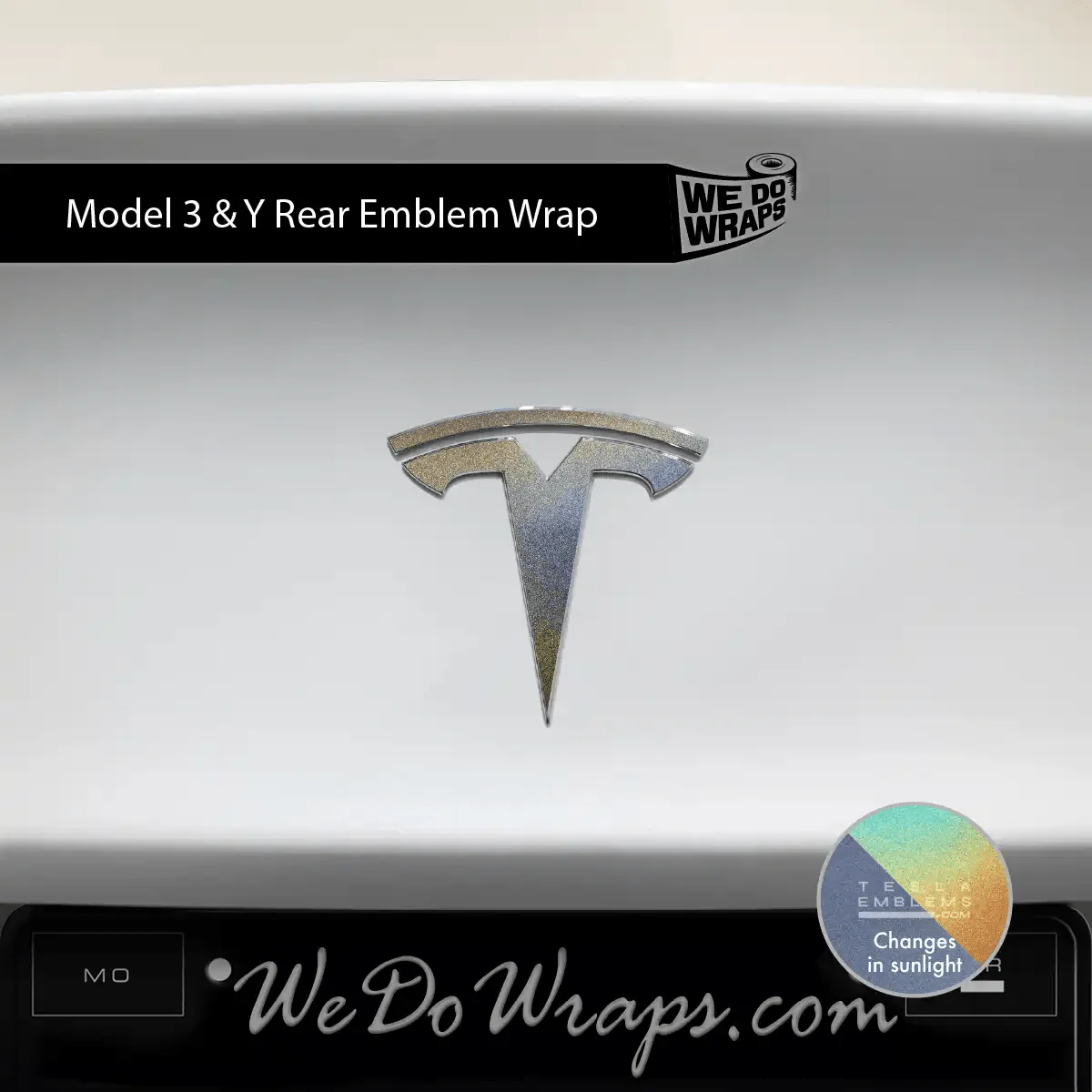 3M Satin Psychedelic Flip Tesla Emblem Decals (Front + Back) | Model 3 - Image 3