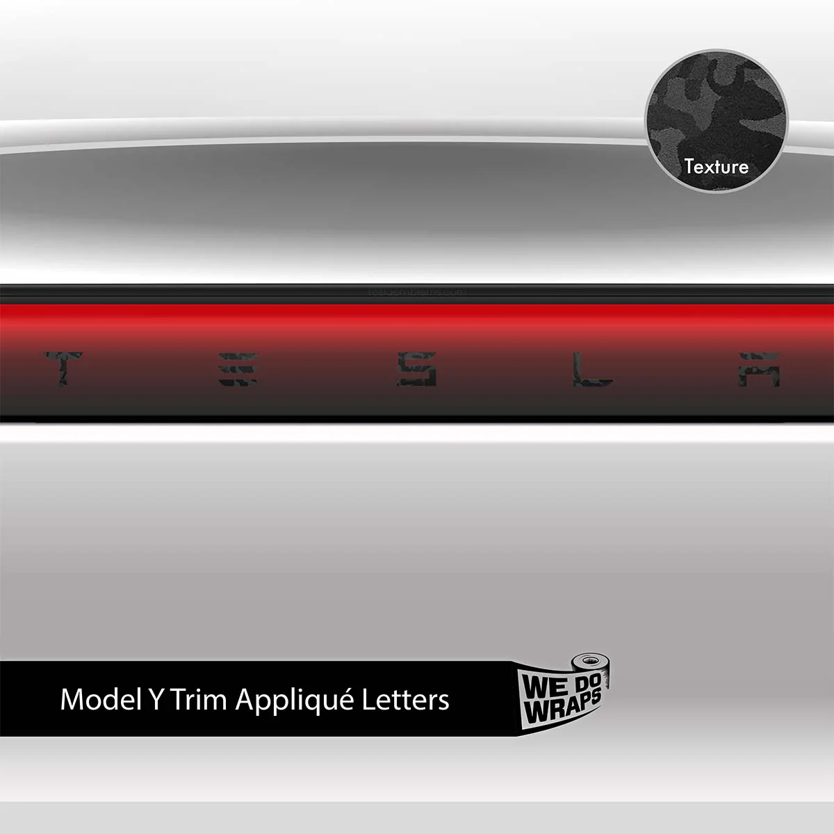 3M Shadow Black Camo Tesla Emblem Decals (Front + Back) | Model Y - Image 4