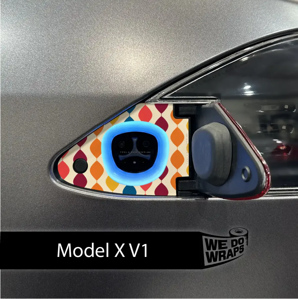 60s Garland Tesla Charge Port Wrap | Model X - Image 2