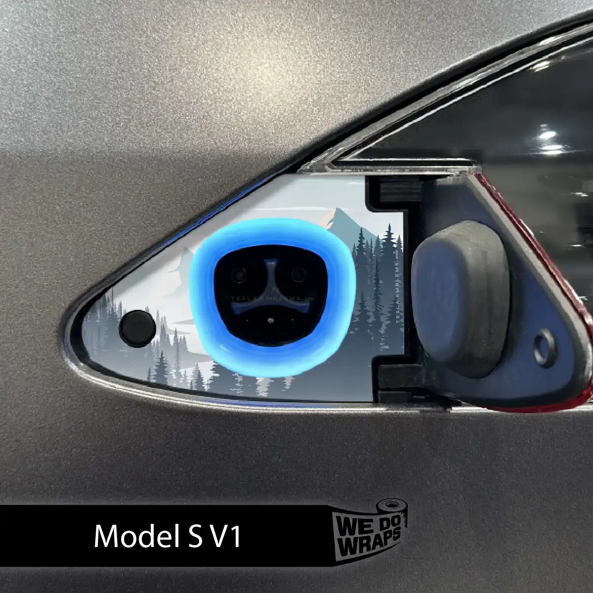 Alpine Retreat Tesla Charge Port Wrap | Model S - Image 2