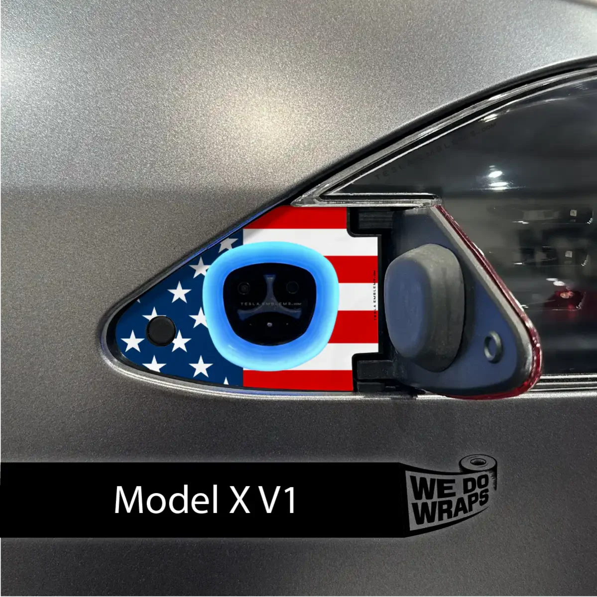 American Flag Tesla Charge Port Wrap | Model X - Image 2