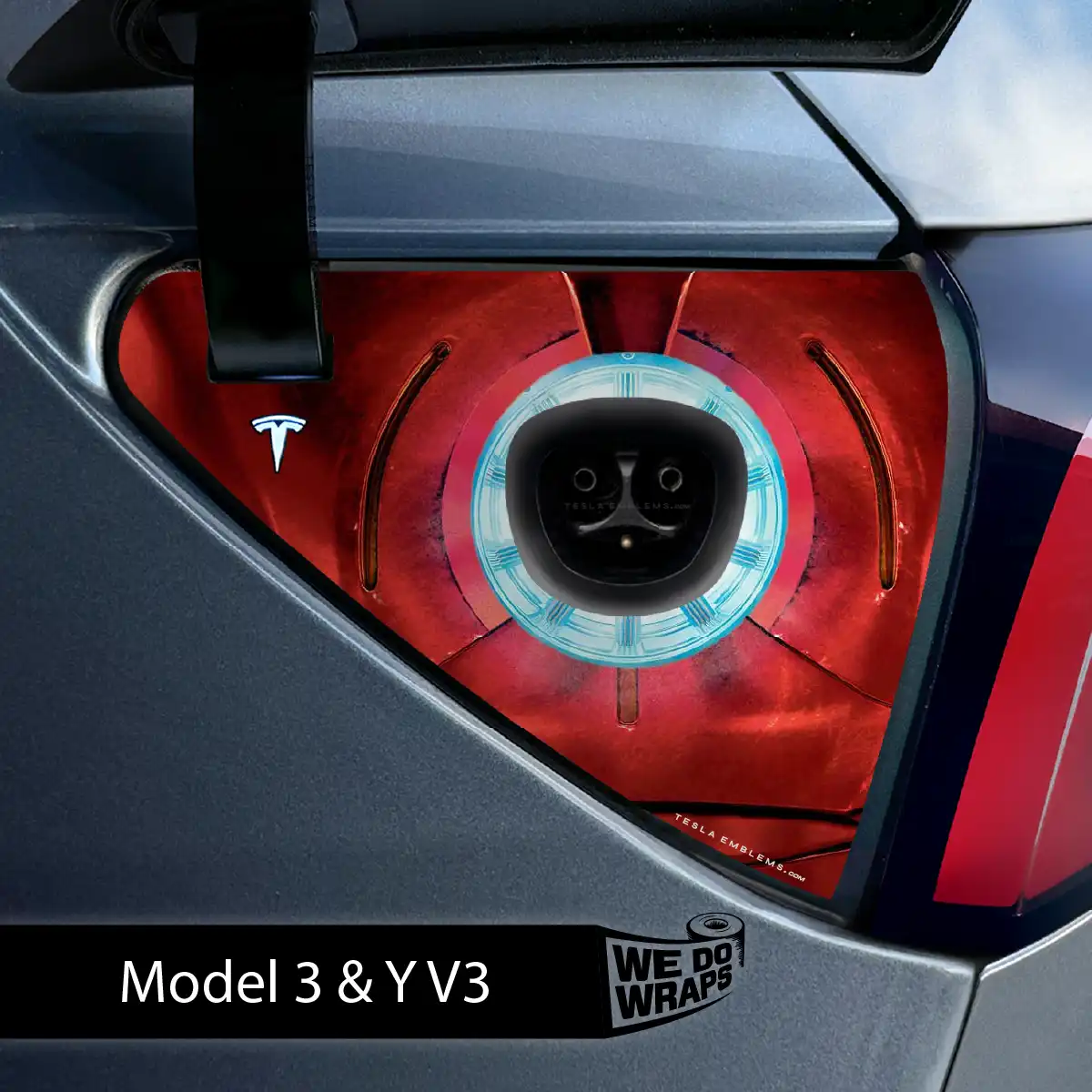 Arc Reactor Tesla Charge Port Wrap | Model 3 - Image 2