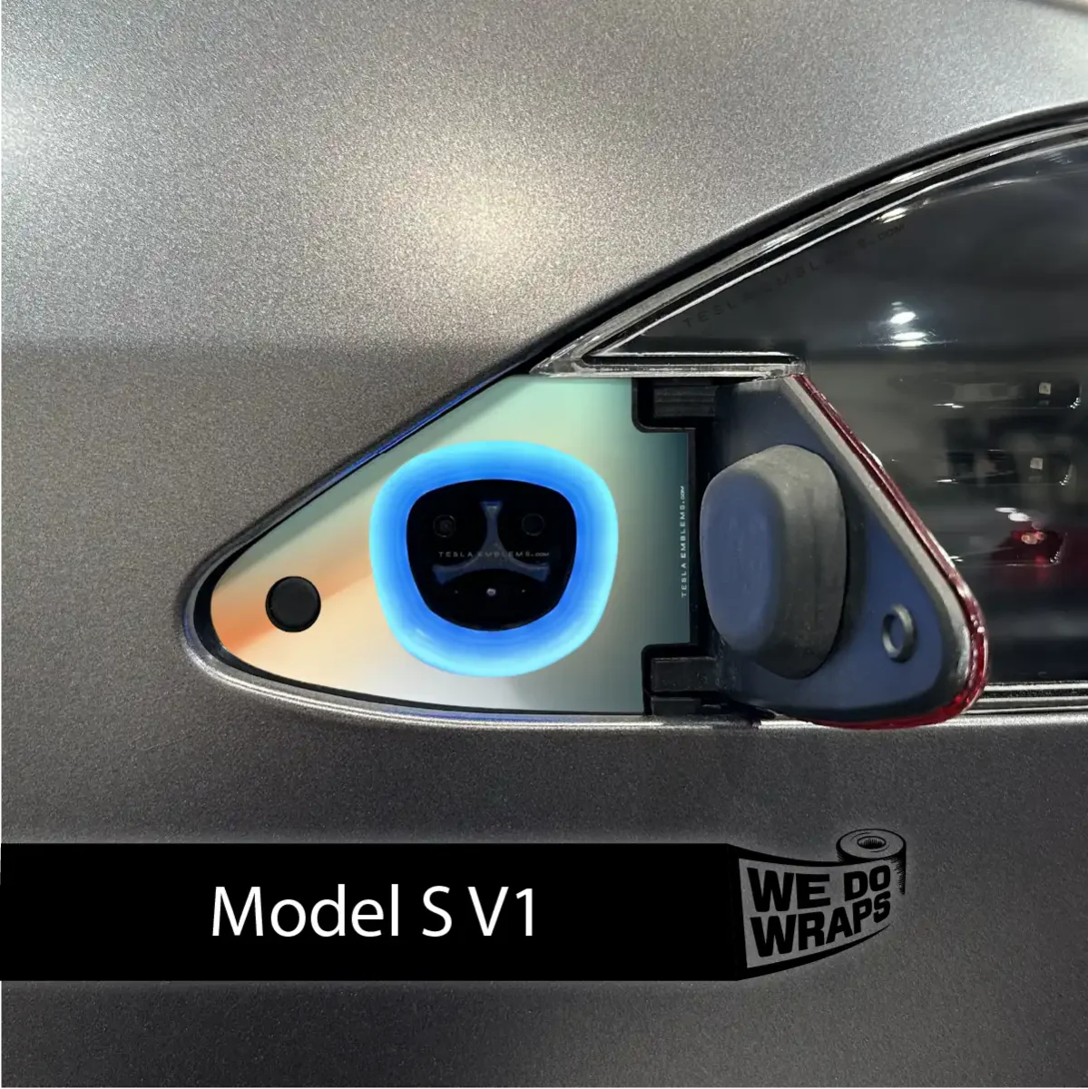 Beachy Gradient Tesla Charge Port Wrap | Model S - Image 2