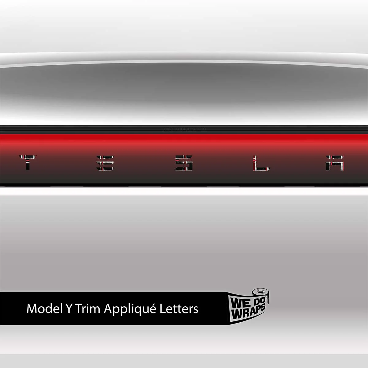 Black Plaid Tesla Emblem Decals (Front + Back) | Model Y - Image 3