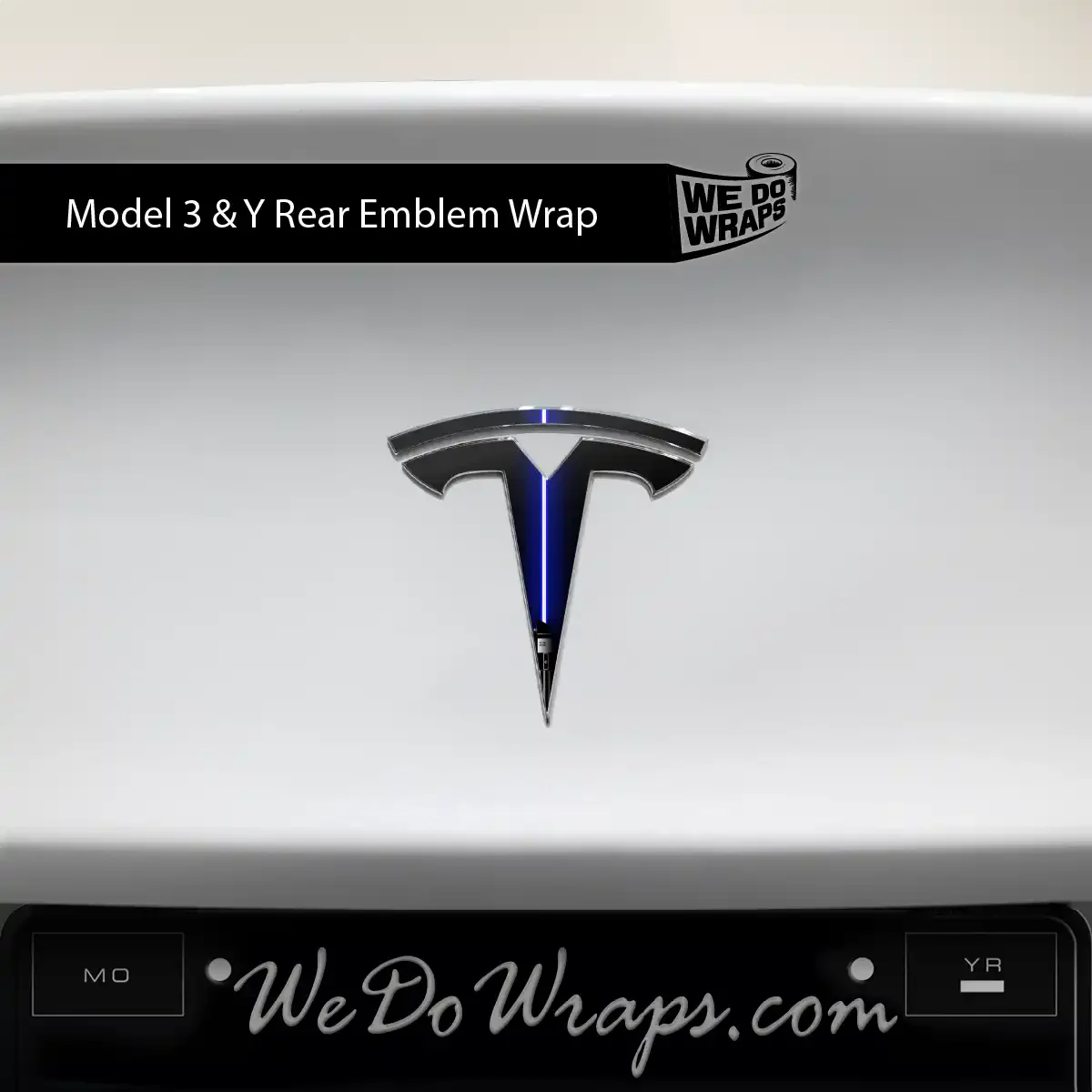 Blue Laser Sword Tesla Emblem Decals (Front + Back) | Model Y - Image 2