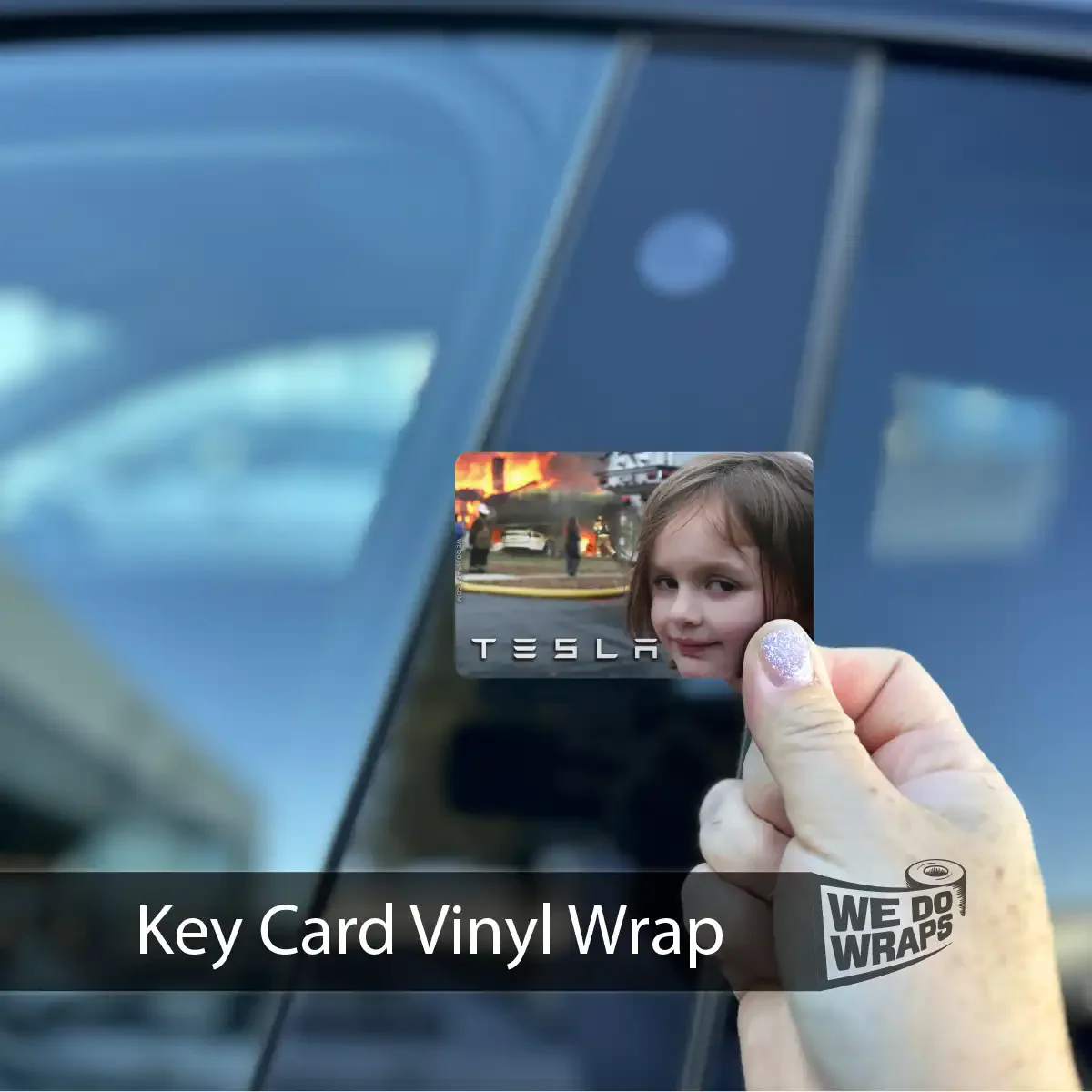 Burning House Girl Meme | NFC Key Card Wrap - Image 2