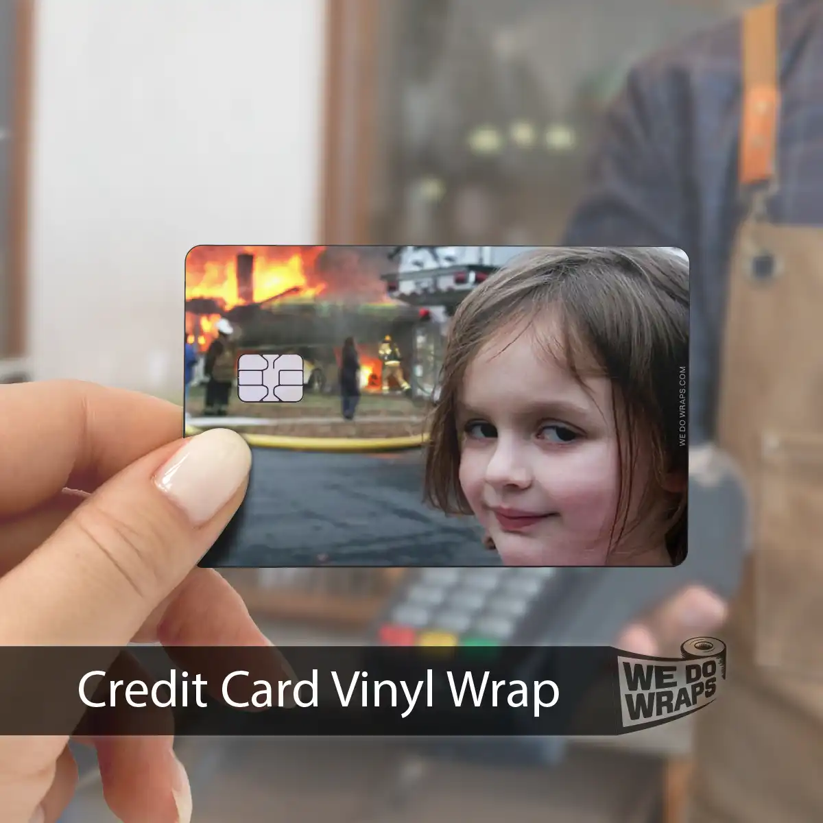 Burning House Girl Meme | NFC Key Card Wrap - Image 4