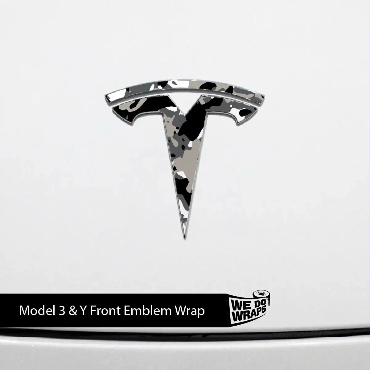 Camo Tesla Emblem Decals (Front + Back) | Model 3 - Image 3