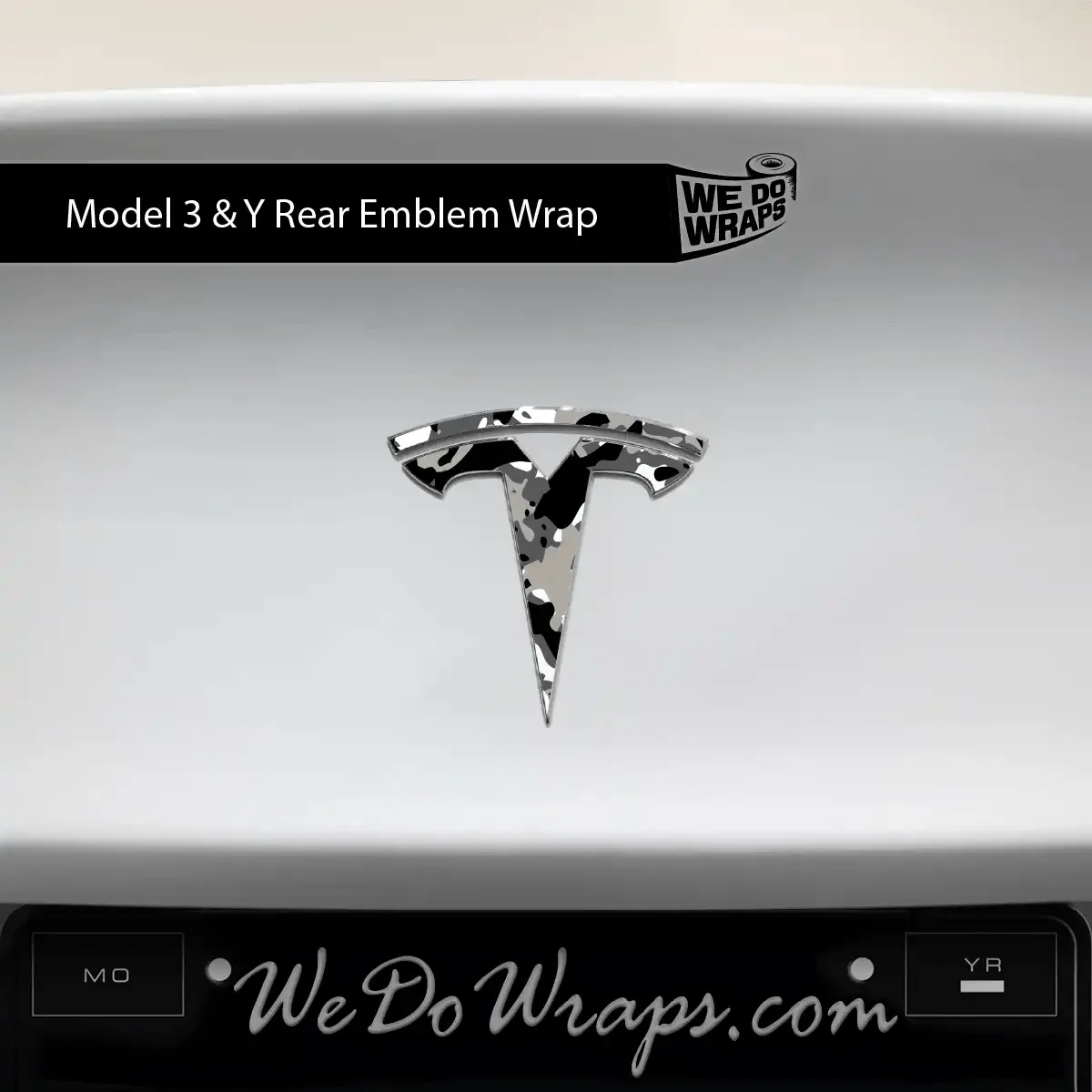 Camo Tesla Emblem Decals (Front + Back) | Model 3 - Image 4