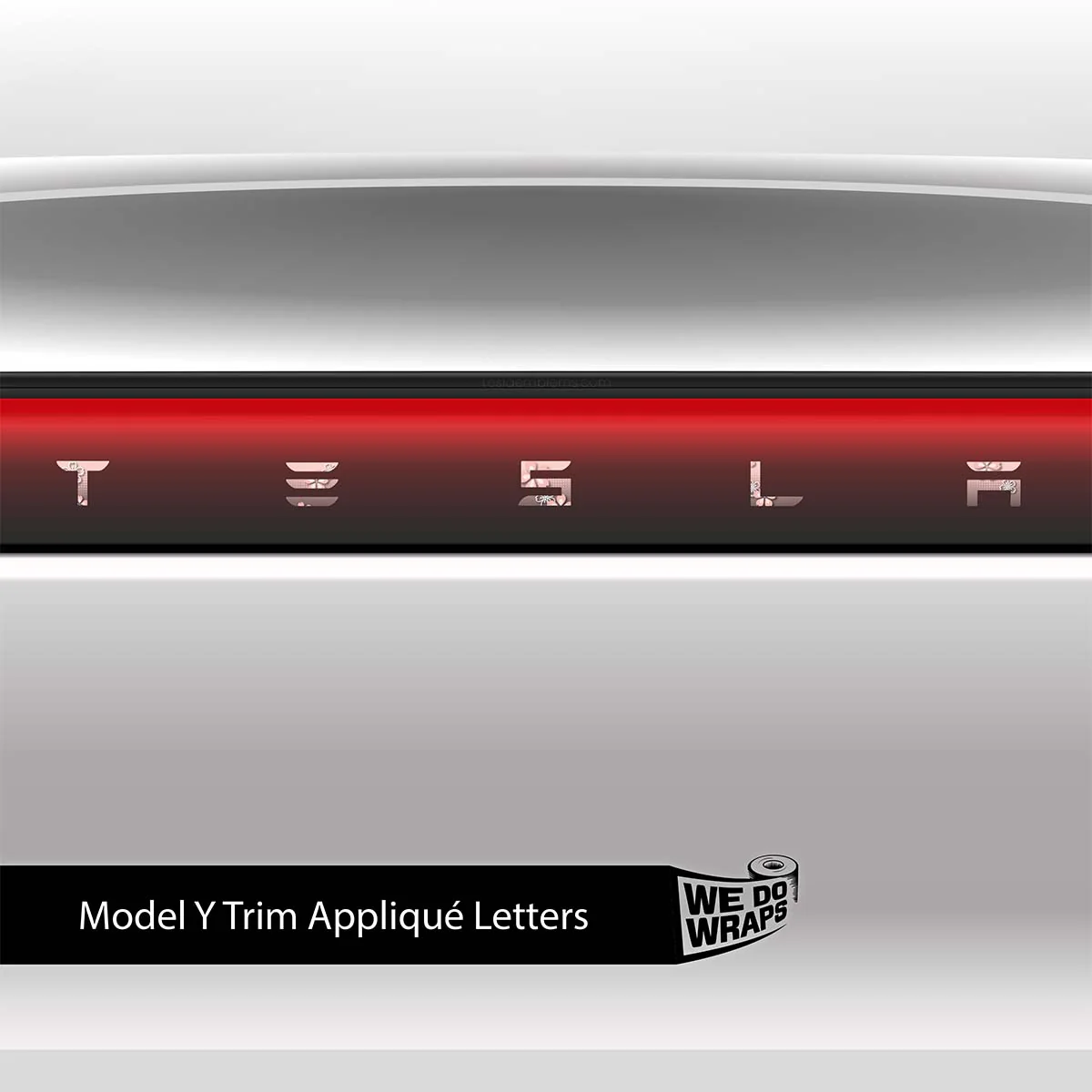Cherry Blossoms Tesla Emblem Decals (Front + Back) | Model Y - Image 3