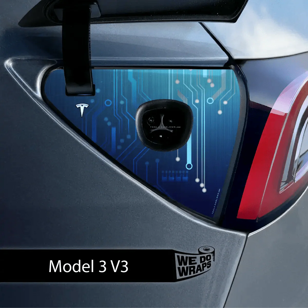 Circuit Blues Tesla Charge Port Wrap | Model 3 - Image 2