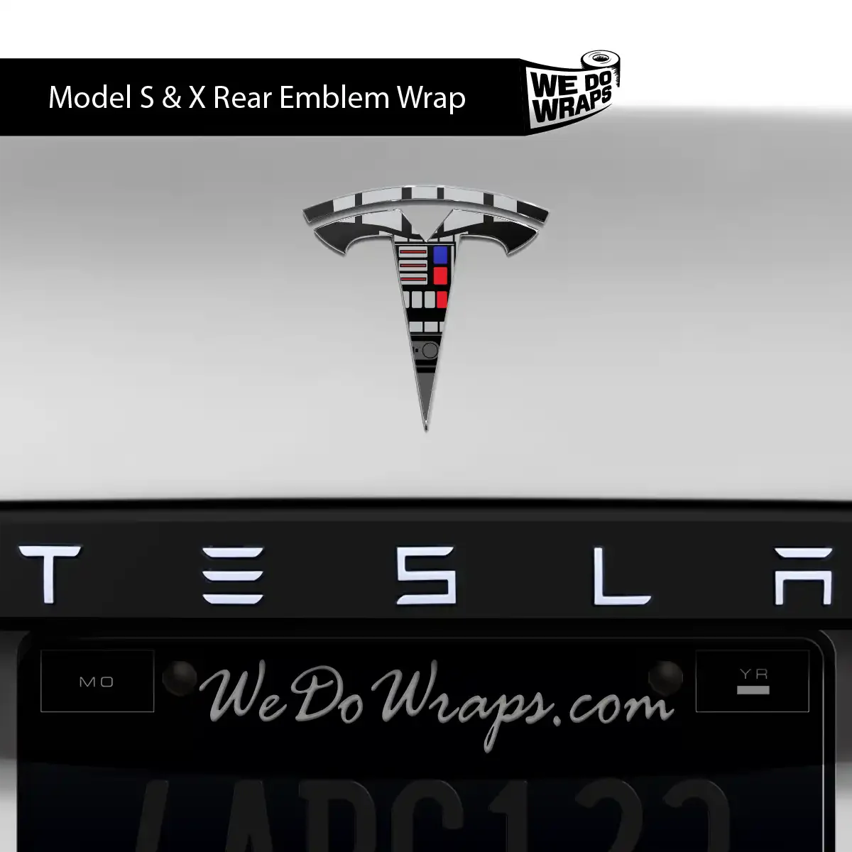Darth Control Panel Tesla Emblem Decals (Front + Back) | Model S - Image 2