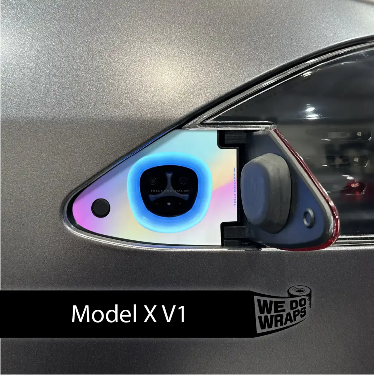 Cotton Candy Gradient Tesla Charge Port Wrap | Model X - Image 2