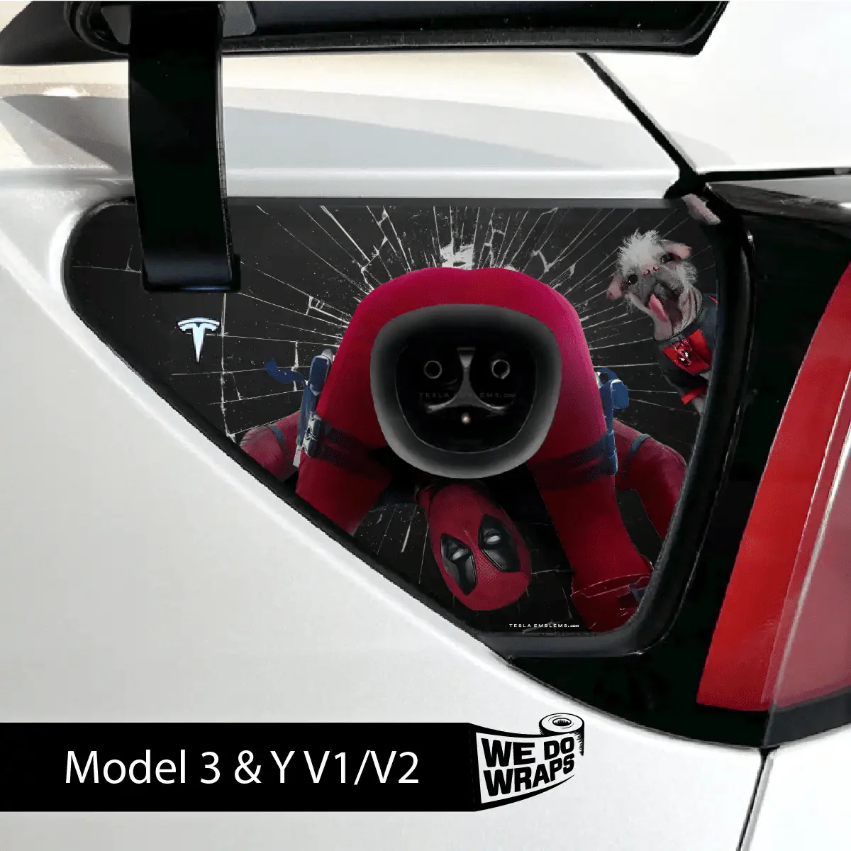 Deadpool Cheeky Charging Tesla Charge Port Wrap | Model Y - Image 2
