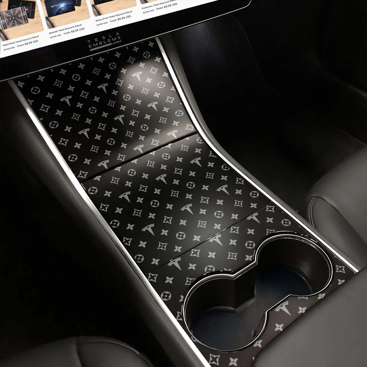 Designer Pattern Tesla Edition | Tesla Center Console Wrap Kit | Model Y ’19-20 - Image 2