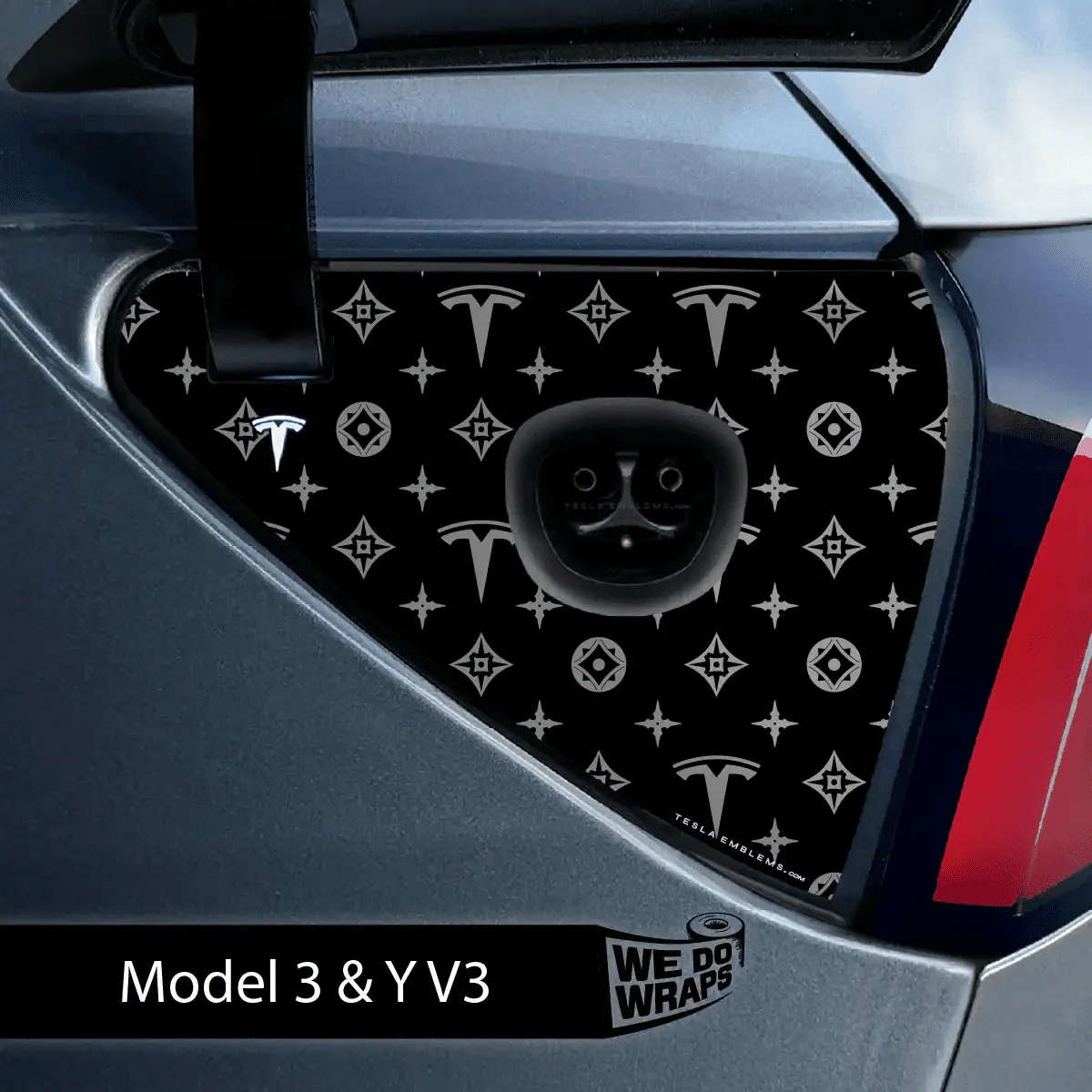 Designer Pattern Tesla Edition Tesla Charge Port Wrap | Model 3 - Image 4