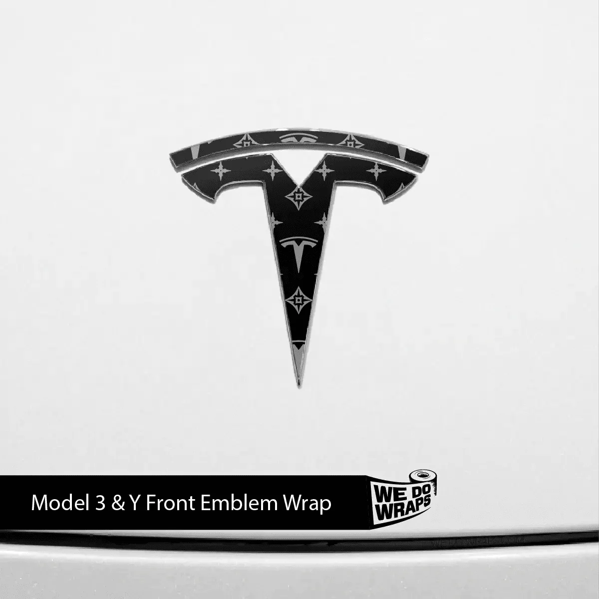 Designer Tesla Edition Pattern Tesla Emblem Decals (Front + Back) | Model 3 - Image 2
