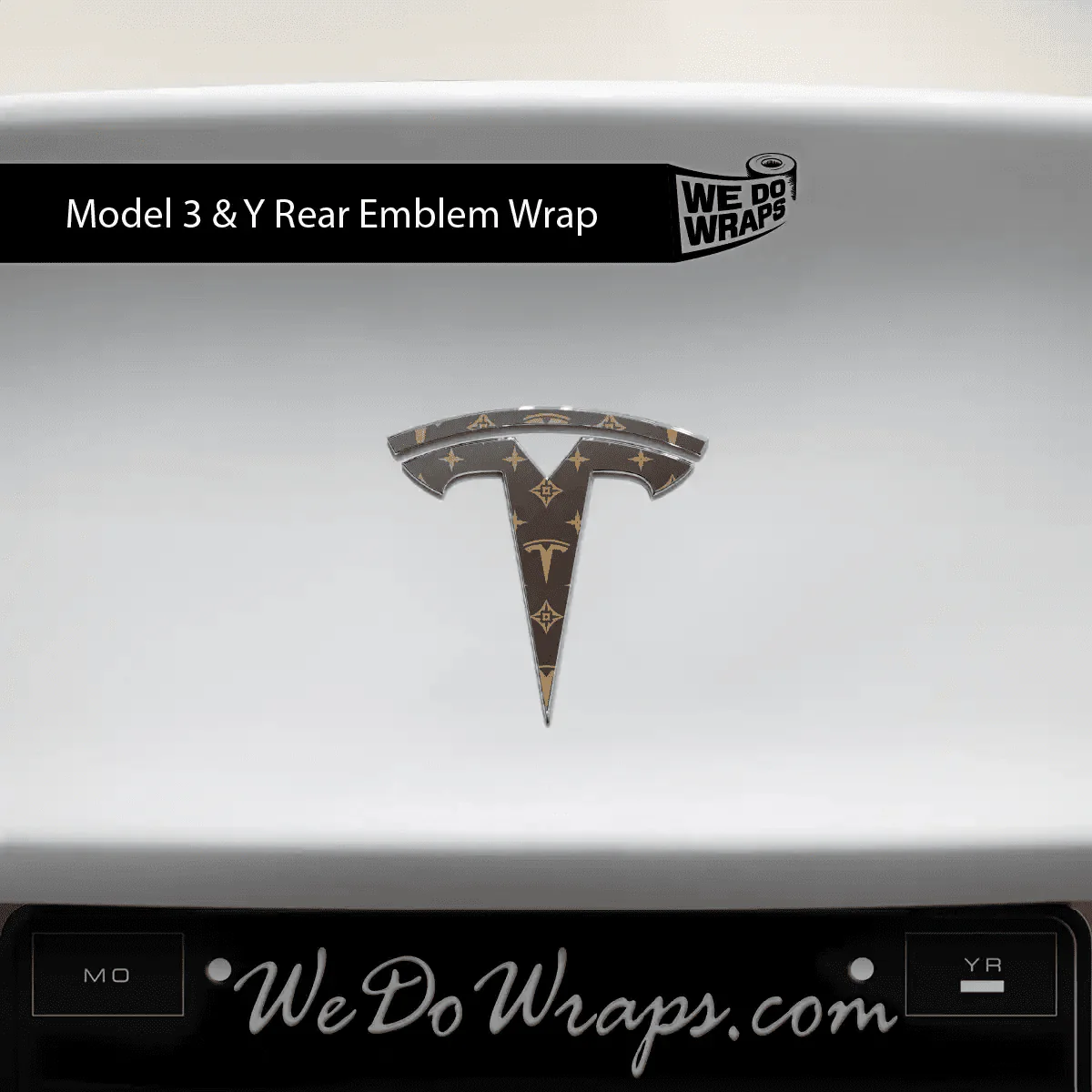 Designer Tesla Edition Pattern Tesla Emblem Decals (Front + Back) | Model 3 - Image 3