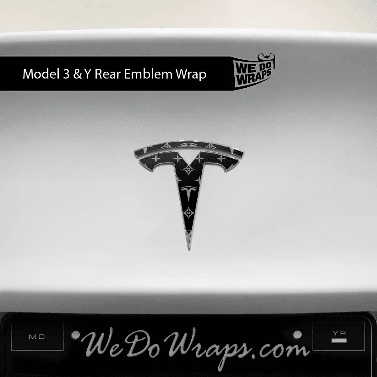 Designer Tesla Edition Pattern Tesla Emblem Decals (Front + Back) | Model 3 - Image 4