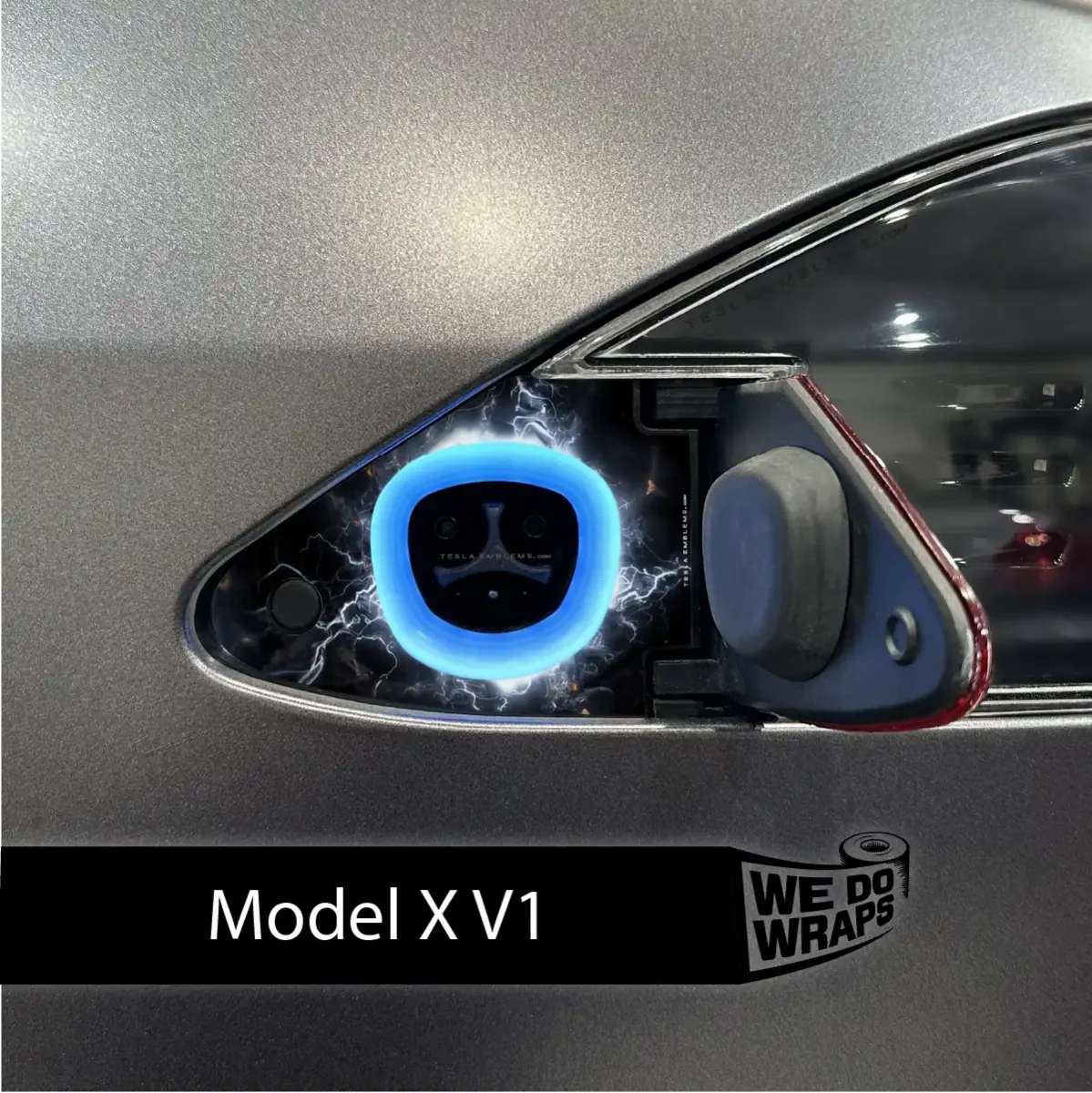 Electric Wormhole Tesla Charge Port Wrap | Model X - Image 2