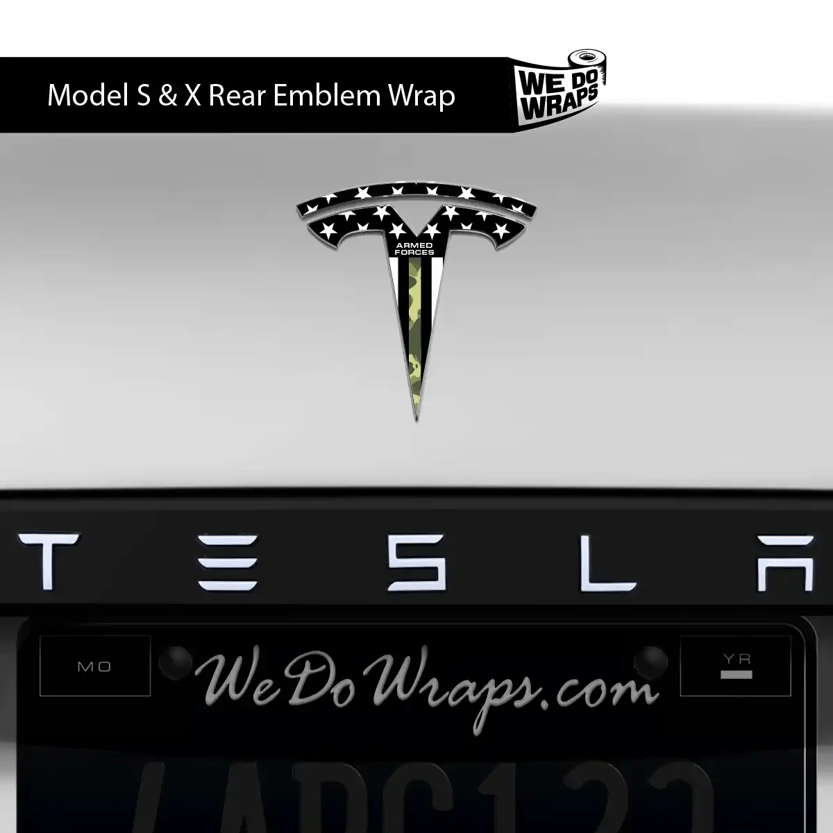 First Responders Armed Forces Tesla Emblem Decals (Front + Back) | Model S - Image 2