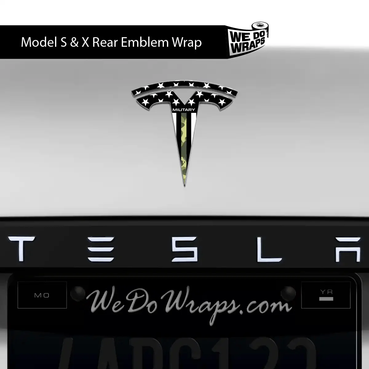 First Responders Armed Forces Tesla Emblem Decals (Front + Back) | Model S - Image 4